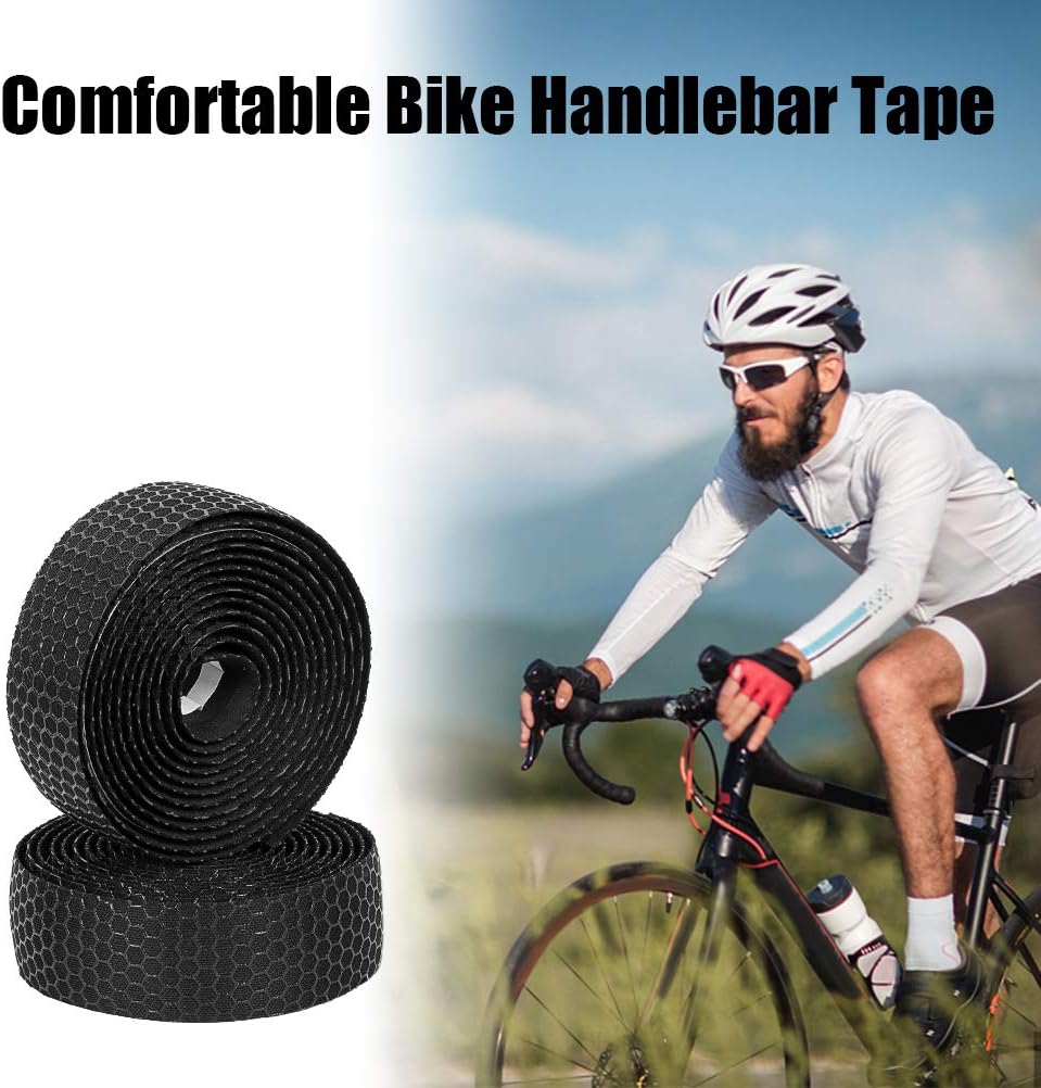 Road Bike Handlebar Tapes EVA Bicycle Bar Tape for Cycling Handle Wraps for Touring Cycling -Black，2 Rolls