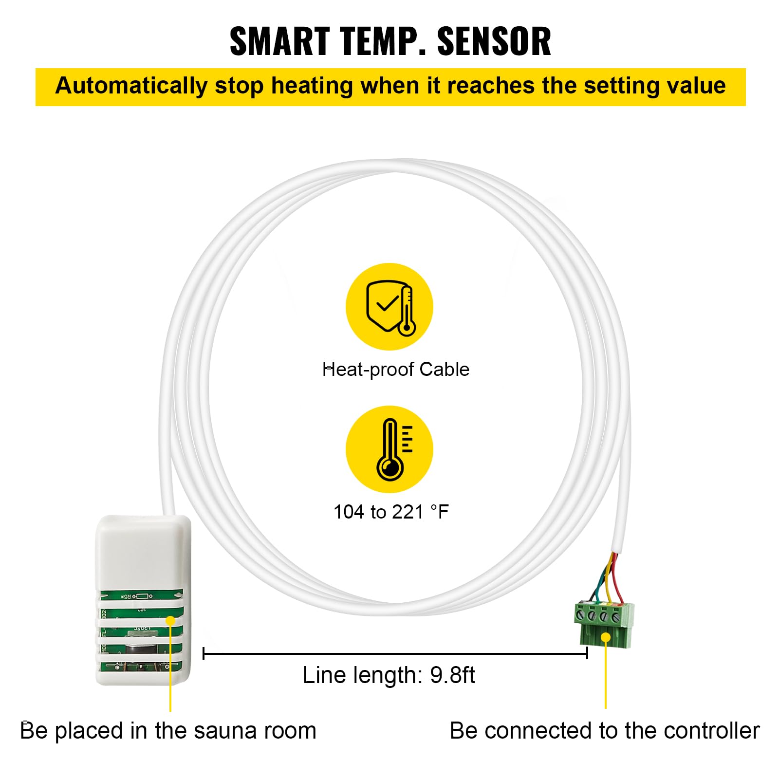Digitaler Sauna-Steuerung für Saunaofen von 3 bis 9 kW Anzeige digitaler Controller externer Freizeitclub