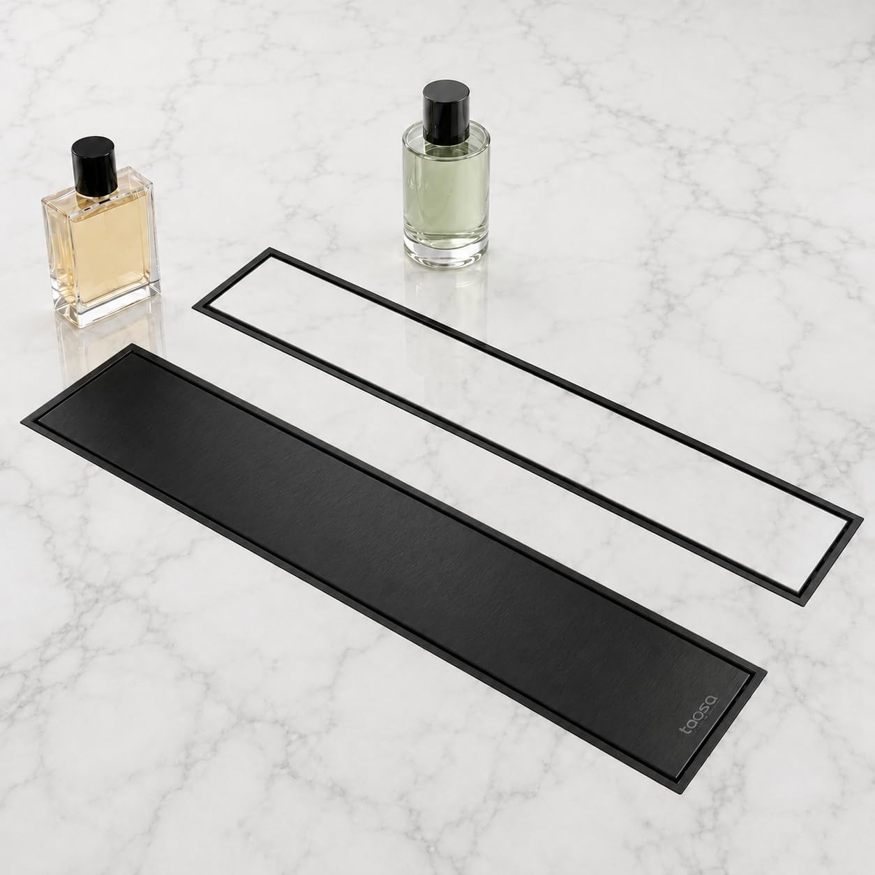 Tapsa Tile Insert Floor Drain | 304 Stainless Steel | Invisible Shower Drain Channel | Shower Drain Channel |Water Drain Channel| Floor Drain with Cockroach Trap | Anti-Rust. (Black, 24X4)-picture-11