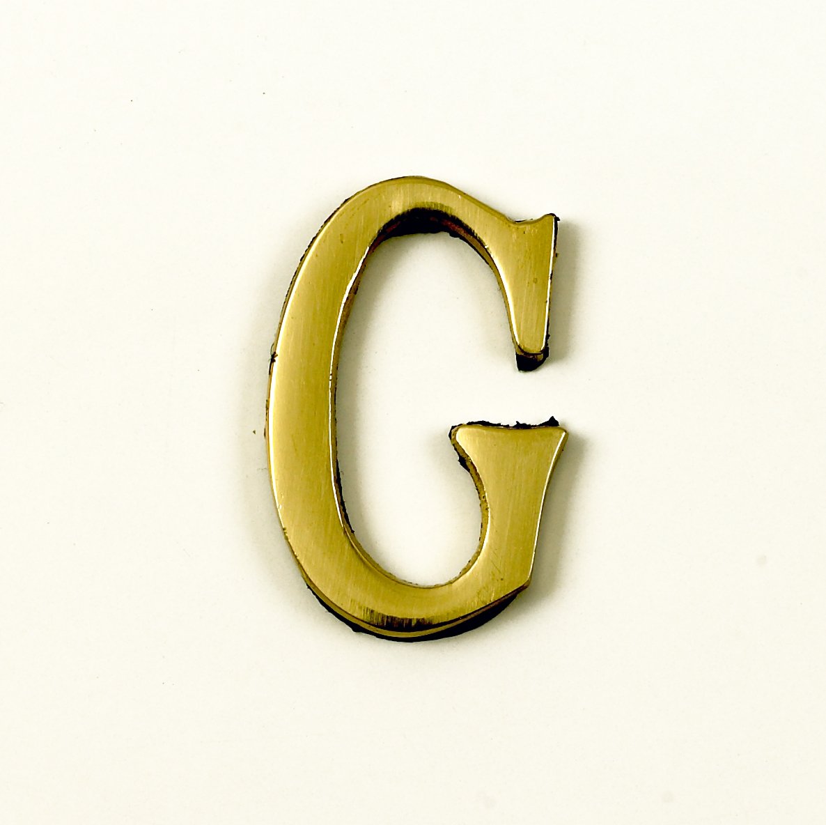 Black Country Metal Works 1.5-2 Inch Self Adhesive Numbers & Letters Polished Brass (Solid Brass) (G)