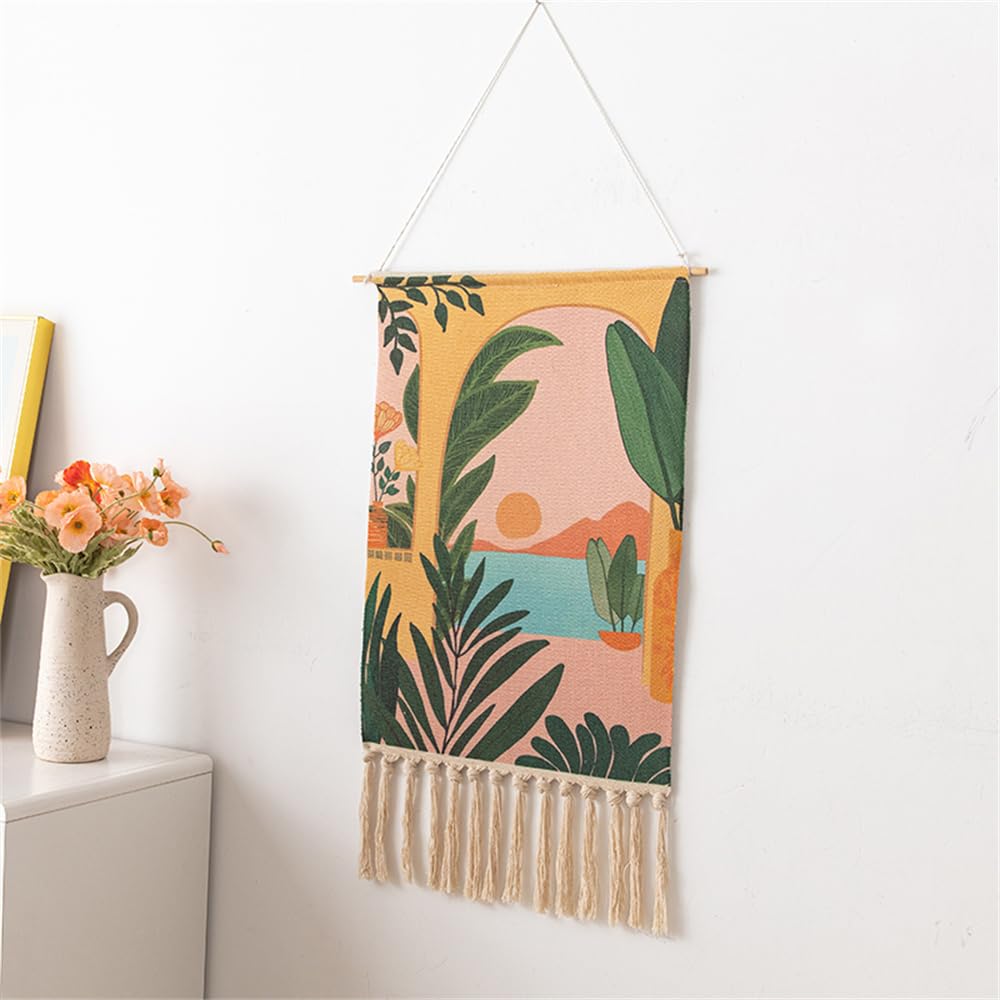 BMIDRUT Arazzo da appendere alla parete in tessuto macramè, arazzo bohémien, arazzo artistico per casa, appartamento, dormitorio, sfondo, 50 x 85 cm