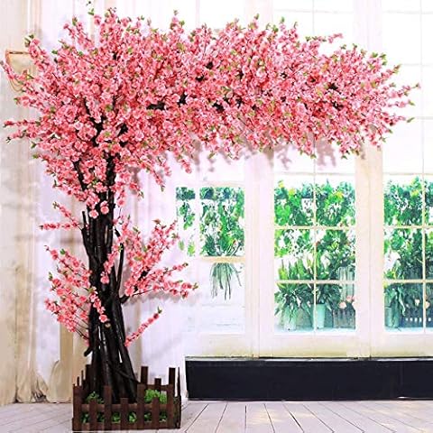 Vicwin-One Artificial Cherry Blossom Trees Handmade Pink Tree Indoor Outdoor Home Decor Office Party Wedding (7ft Tall/6ft Width) Cover