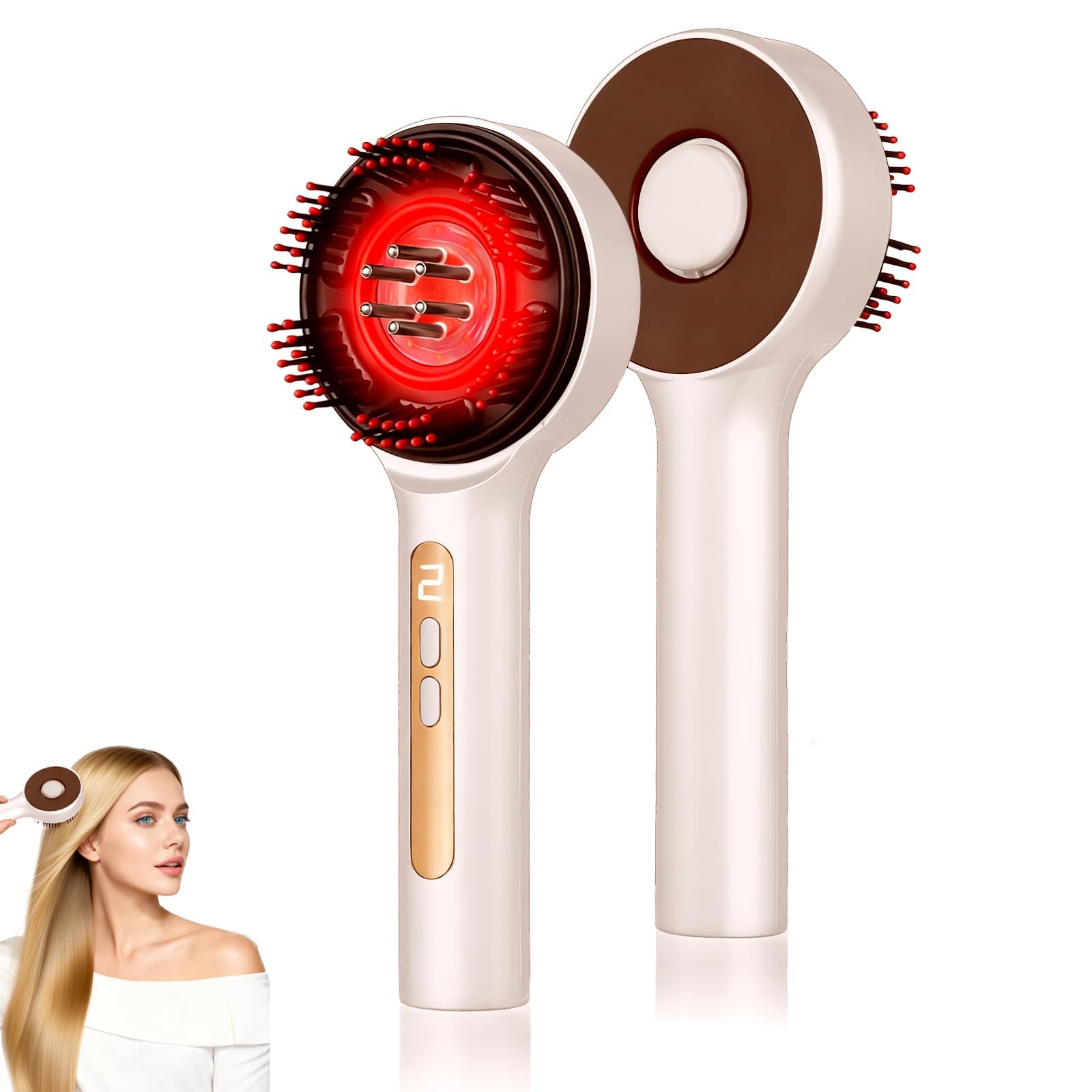 Scalp Massager, 3-in-1 Hair Oil Applicator, Cordless Electric Massager, IPX7 Waterproof, Portable Scalp Brush for Hair Growth & Dandruff Removal, Salon Home & Travel Use, White