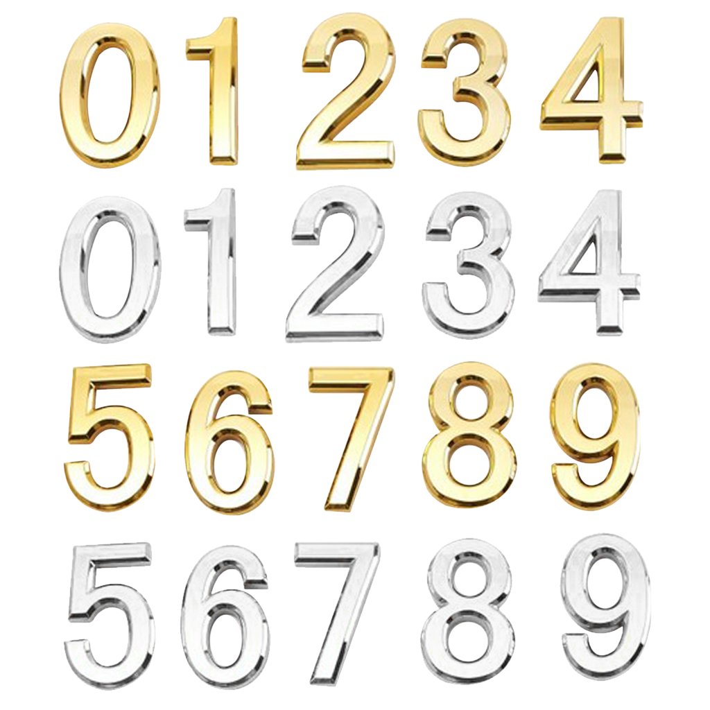 Fashion My Day Silver PVC Self-Adhesive House Hotel Door Number Sticky Numeric Digit 0 | Home & Garden | Home | Plaques & Signs-image-14