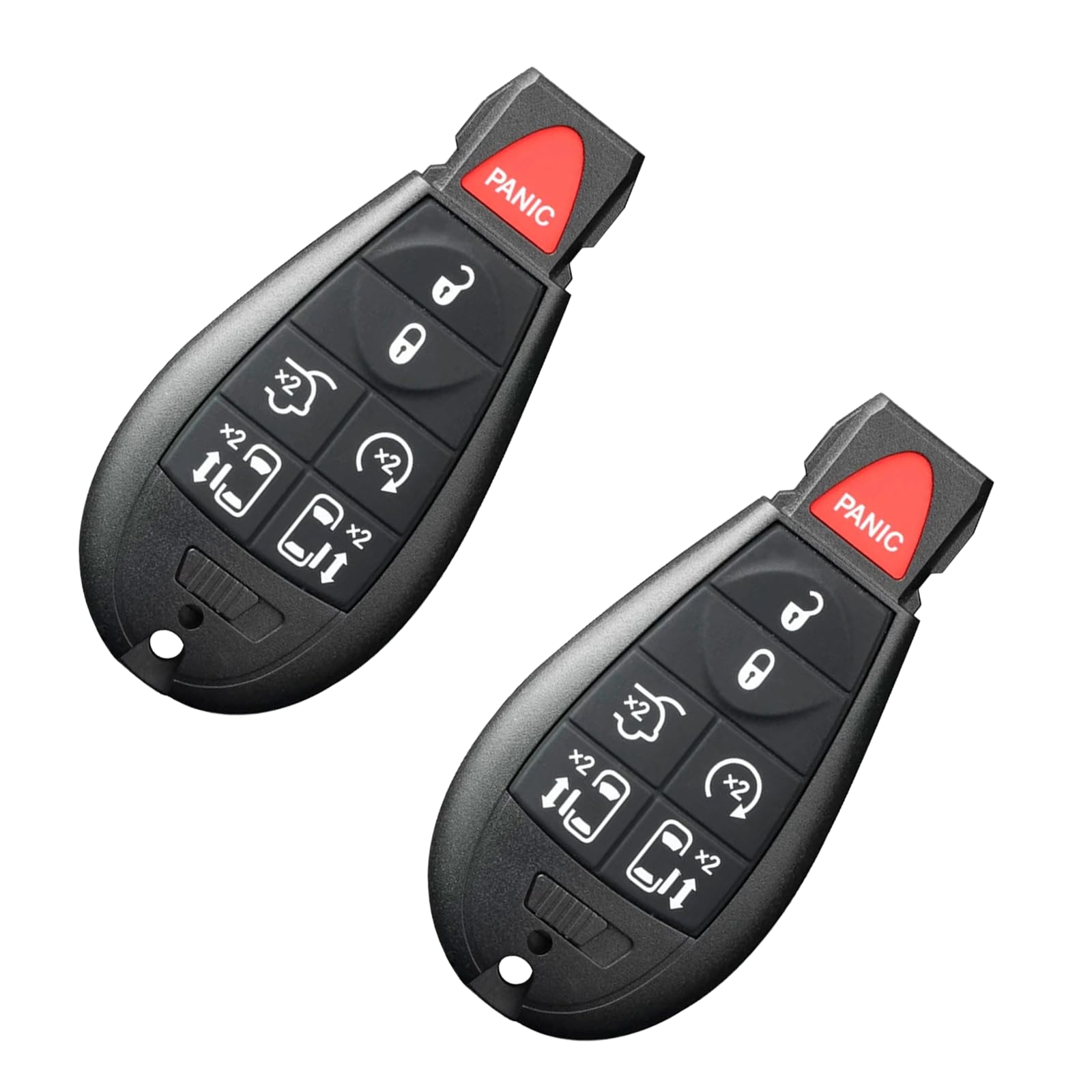 2-Pack Key Fob Replacement for Dodge Grand Caravan & Dodge Caravan 2008-2020, Chrysler Town and Country 2008-2016, FCC ID M3N5WY783X, 7 Button Remote, Pre-Tested with Uncut Key — view 8