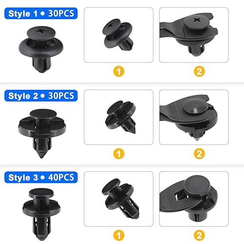 Miniatura 5 de 100 piezas de sujetadores de nailon para Subaru Clips de parachoques Remache Fender Liner Reteners Reemplazar #90914-0007, 90913-0067, 90914-0051