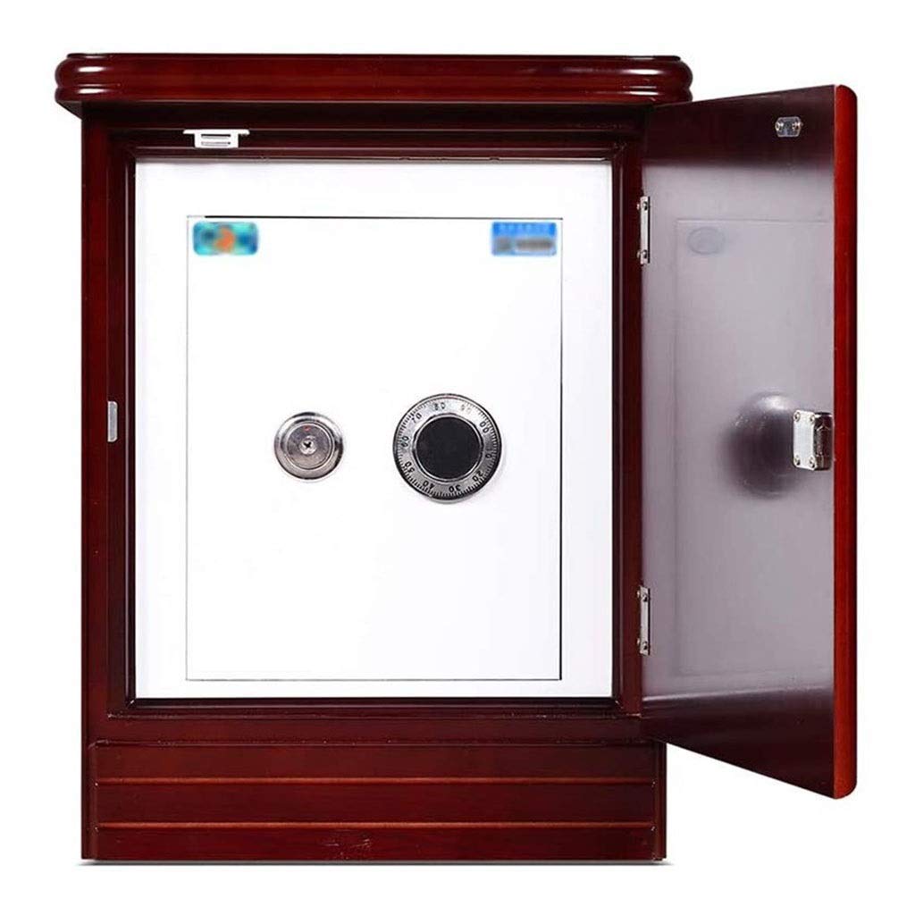 Safe Box，Household Password Wooden Shell Hidden Form Office Security Safes 55CM All Steel Inner Cabinet Can Be Fixed Into The Wall Mechanical Safe Deposit Box Safety Box