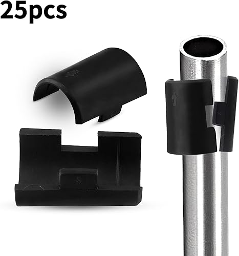 Miniatura 4 de Paquete de 50 clips de bloqueo de estante de alambre de 78 pulgadas, clips de plástico de repuesto, clips de estante de manga negra para postes de