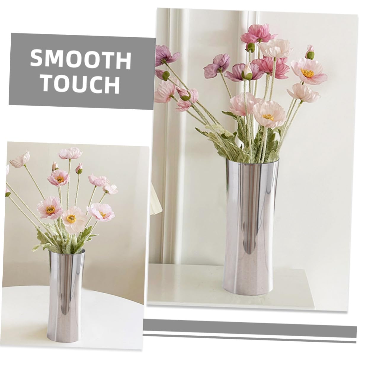 Gatuida Tischvase Aus Edelstahl Moderne Metall-blumenvase Für Wohnzimmer Esstisch Bücherregal-dekor Kleine Blumenvase Für Trockenblumen Und Blumensträuße
