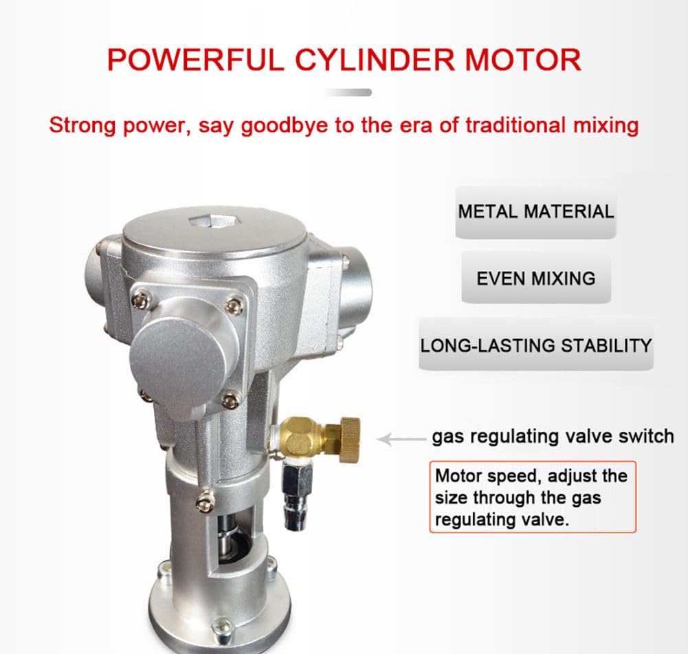 Mezclador de Pintura,Mezclador Neumático Incluye Dos Hélices Plegables,1/2HP,0-2500RPM,Brazo Extensible 75-137cm,Batidoras Profesionales Maneja Materiales de Distintas Viscosidades