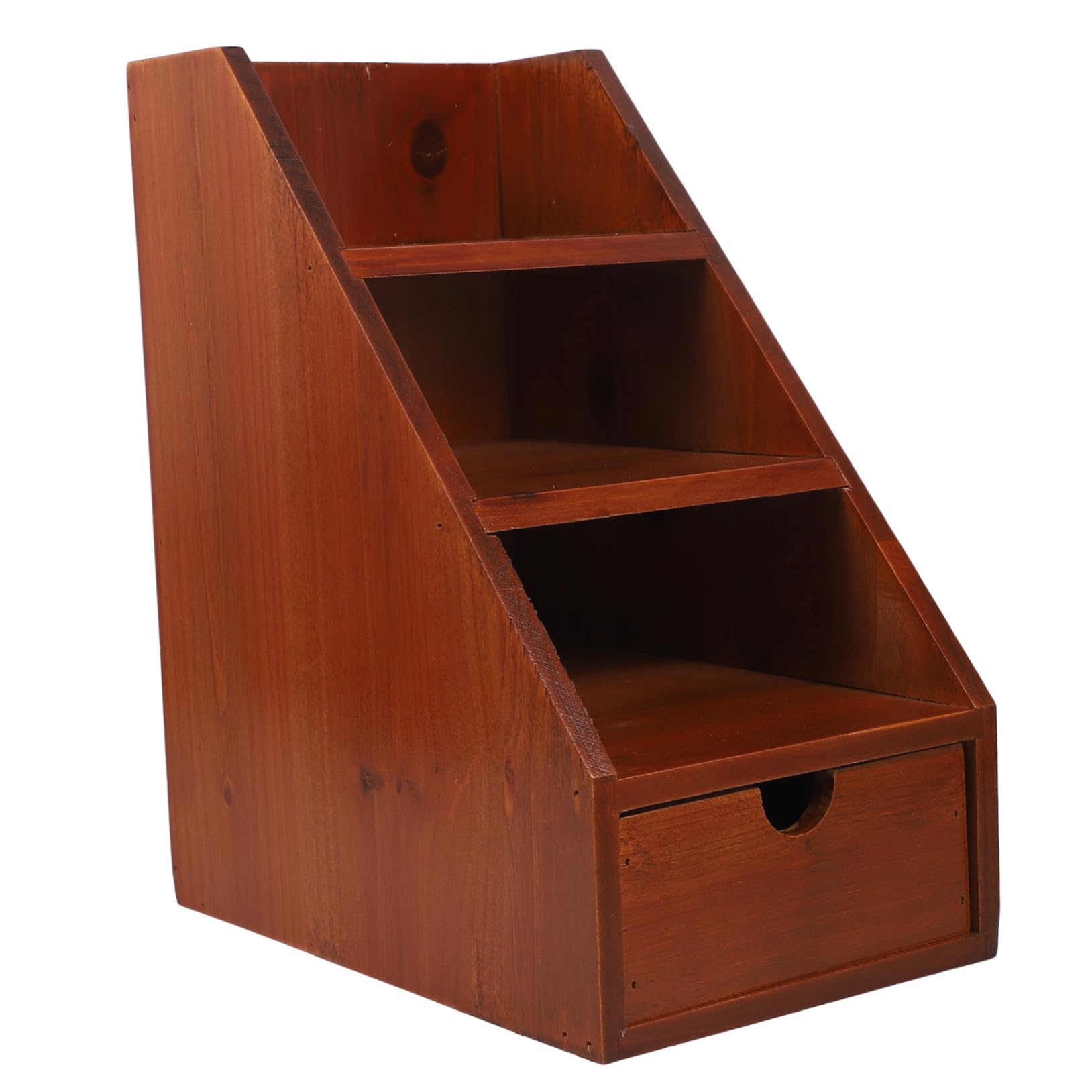 Organizador de Escritorio Multicapa de Madera Color Café 1 Pieza