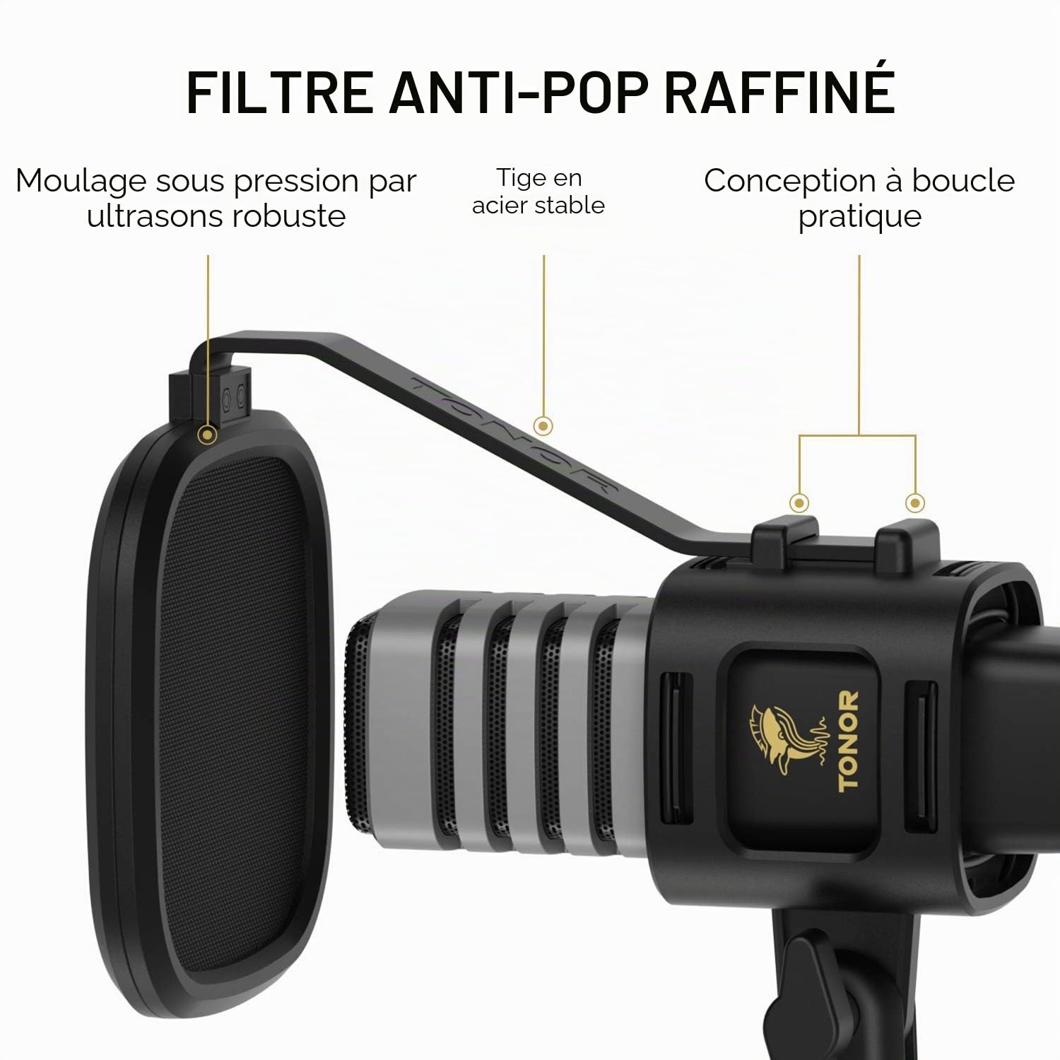 TONOR Micro PC, USB Microphone Condensateur Professionnel pour Gaming Streaming Podcast Studio Enregistrement Singing Youtube Gamer Chant Voix-Off,pour Ordinateur de Bureau et Laptop, 200 cm, TC30