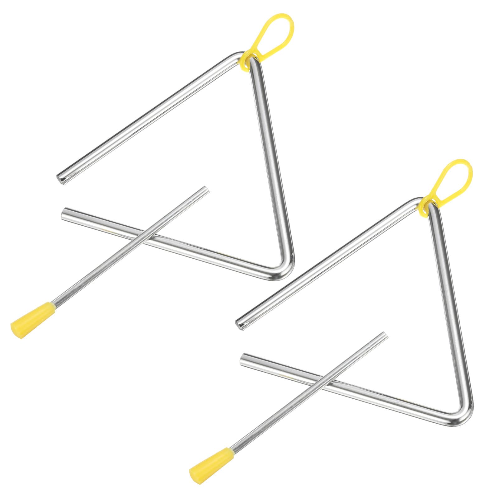 PATIKIL 14" Triangolo Musicale in Acciaio, 2pz Percussione Manuale con Bacchetta, Strumenti per Creare Rumore Batteria Concerti Band Riunioni Familiari Sport Competitivi