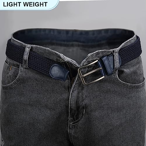 Image of DOOPAI Braided Stretch Belt for Men, Elastic Woven Belt, casual Fabric Golf Belt, 1 3 /8 inch for golf pants jeans, Gift Box