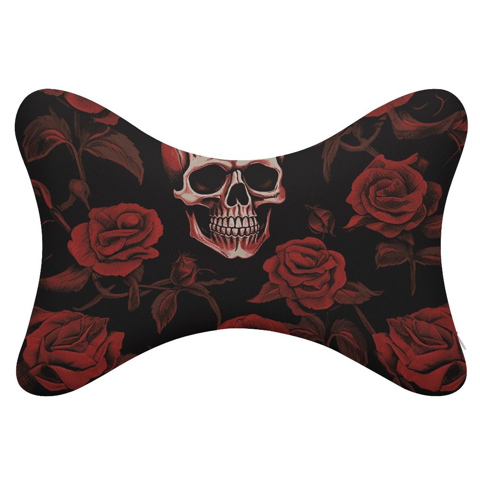 Adfgyerh Style Skull Rose Pillow ，Memory Foam Pillow Core，Cushion,Provide Neck Support，Car Pillows For Travel Car Seats And Home Offices.