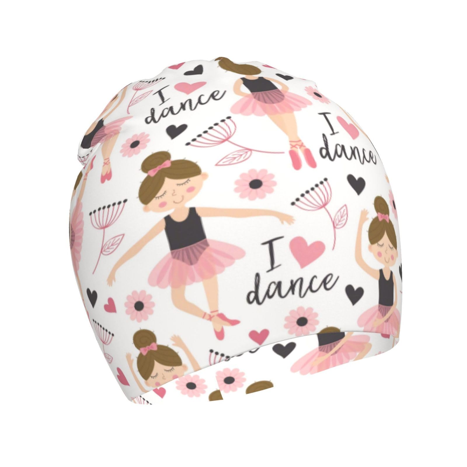 Rqzwdq Ballerina Girls Kids Beanie Hats Warm Knit Beanie Cap Skull Caps Gifts Decor for Boys Girls White