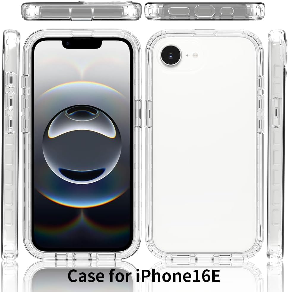 IPhone 16 Case - Full Body Protection Heavy Duty Phone Case - Custodia Per Telefono Magnetica Trasparente HD A Doppia Faccia, Incorporata Nel Telaio Del Paraurti In Metallo Del Protettore Dello - Foto 6