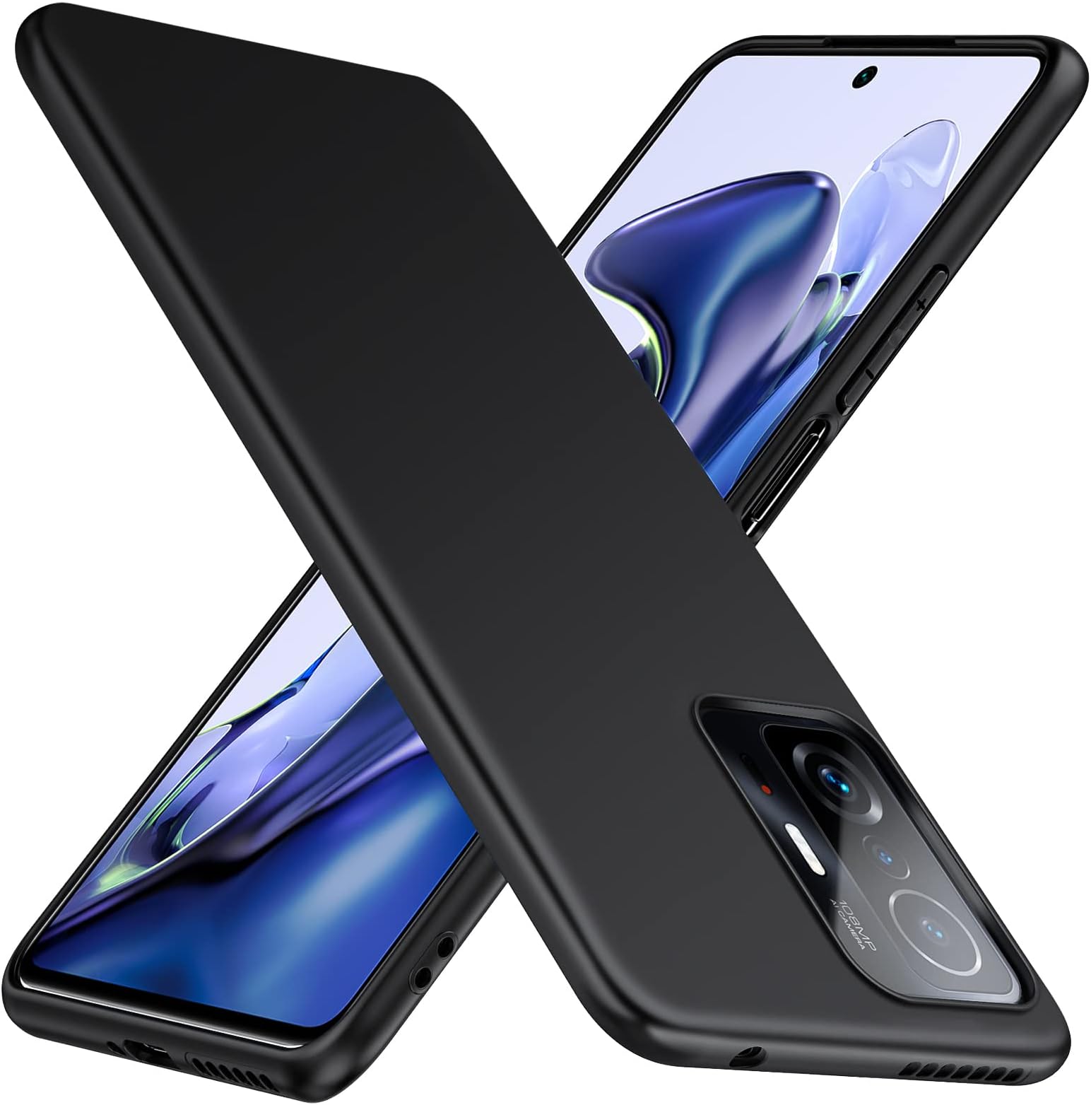 TesRank Xiaomi Mi 11T/Xiaomi Mi 11T Pro Case, Soft TPU Cover Matte [Anti-scratch] [Anti-fingerprint] for Xiaomi Mi 11T/Xiaomi Mi 11T Pro -Black