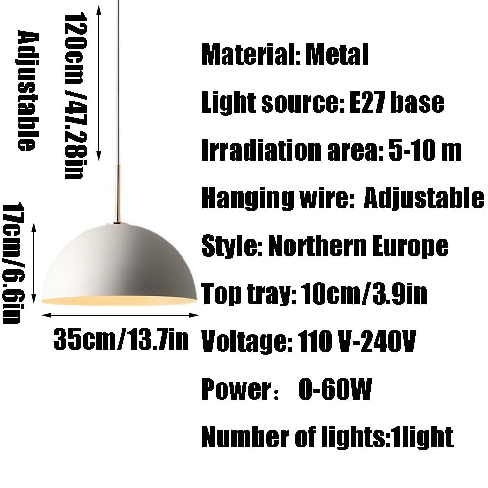 Lámpara de araña de Metal semicircular Creativa, lámpara Colgante de un Solo Cabezal con Base E27, Accesorios de iluminación de Techo, lámpara Colgante para decoración de Bar de Sala de Estar y