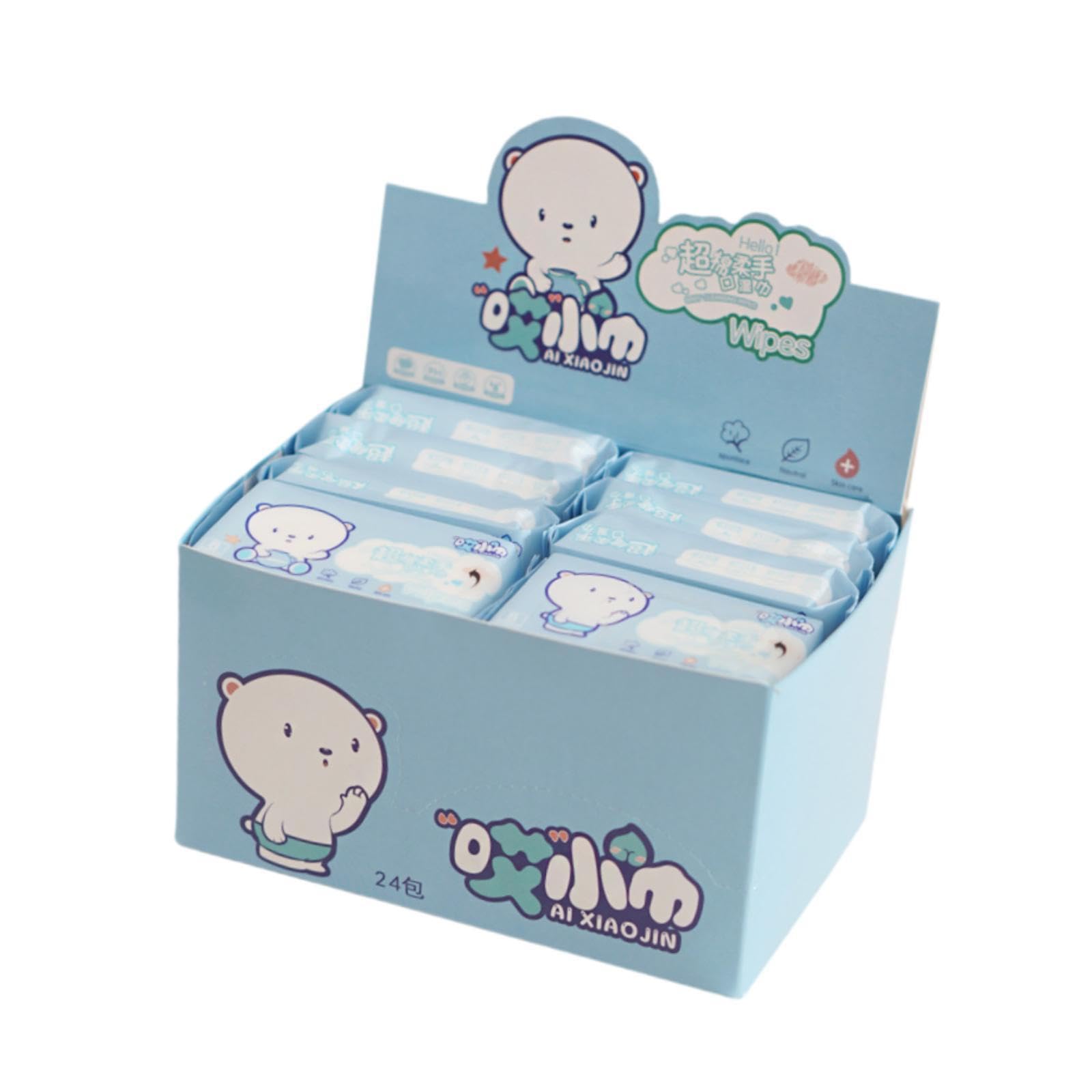 24 Piezas Toallitas Húmedas Toalla Facial Accesorios Paquete Desechable Limpieza Hechas de Tela No Tejida Adecuadas para Adultos Viaje Oficina Hogar R