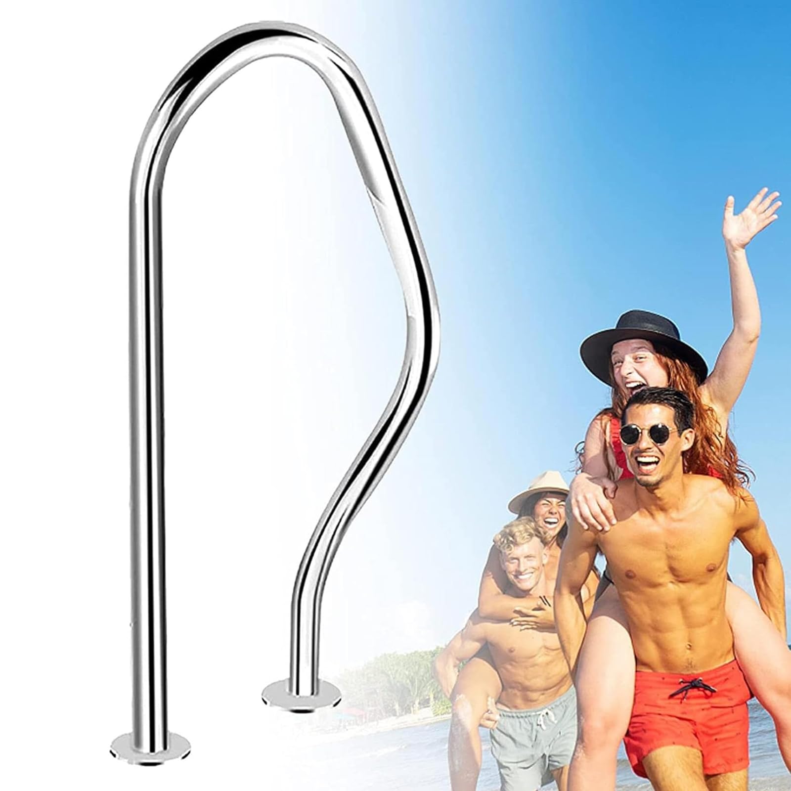 Swimming Pool Safety Hand Rail Handrail Outdoor Safety 304 Stainless Steel Pool Hand Rail for Inground Pool Entry