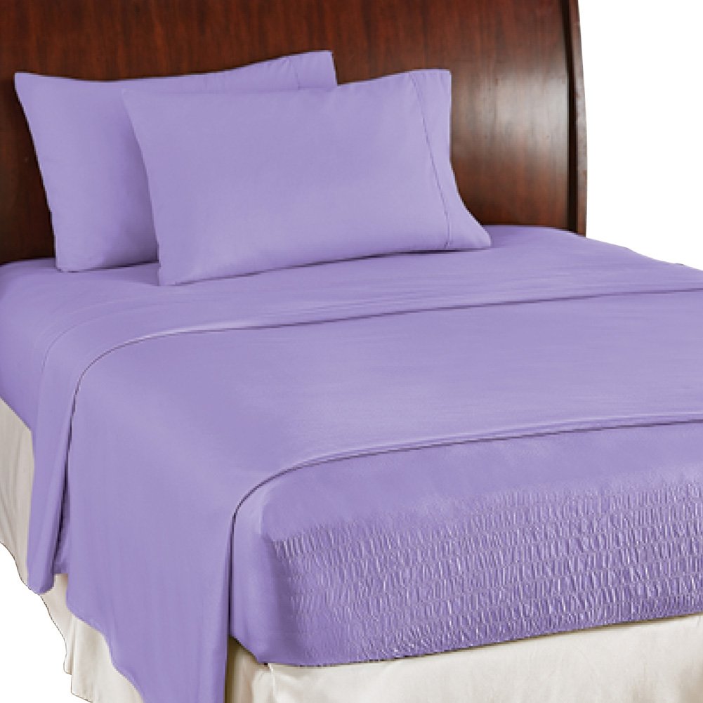 Collections EtcBed Tite Soft Microfiber Sheet Set - Includes Flat Sheet, Fitted Sheet, and 2 Pillow Cases, Lilac, King