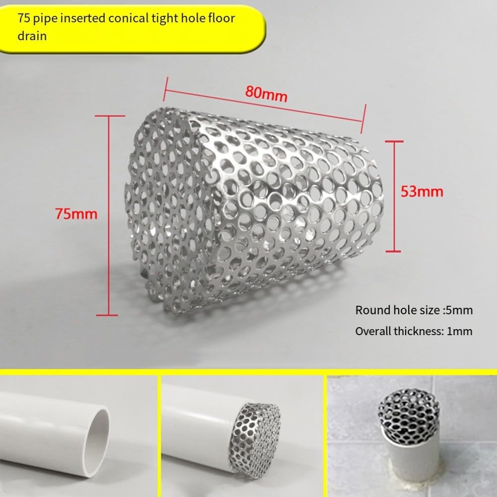 Filtro de Drenaje de Piso Resistente de Acero Inoxidable 304 antiobstrucción, Adecuado para Usar en Jardines, Balcones y áreas de Piscina.