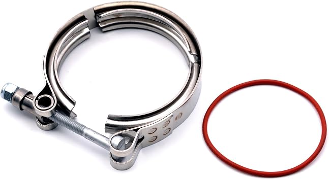 3923060 Turbo Air Outlet Elbow V-Band Clamp W/O-Ring Seal Compatible For Dodge 5.9L Cummins 4BT 6BT 12V, 24V 1994-2002 Exhaust Pipe Clamp 3069053 3883284