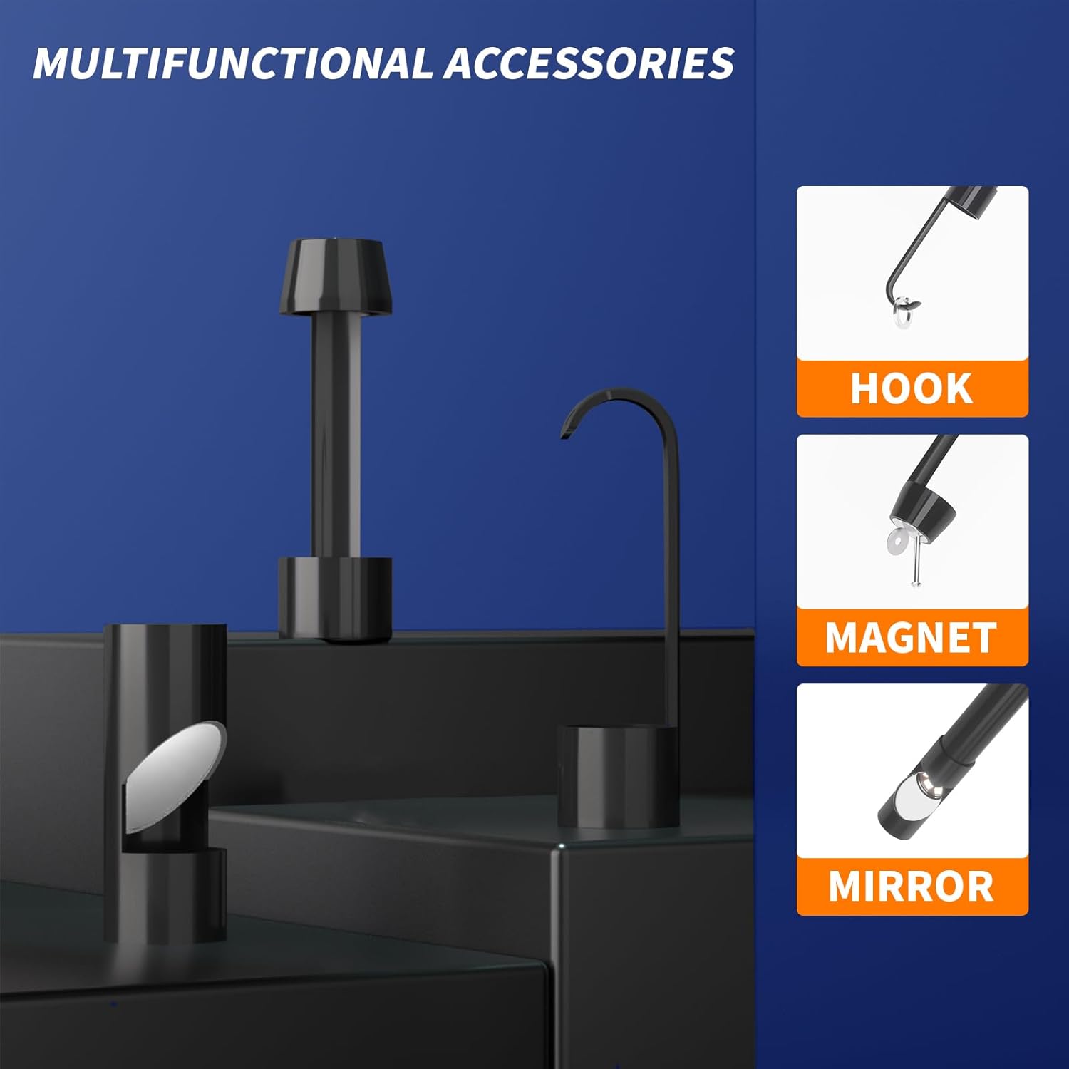 Borescope,Dual Lens Endoscope Camera with Light,Scope Sewer,Snake Inspection Endoscope,Articulating Industrial Endoscope