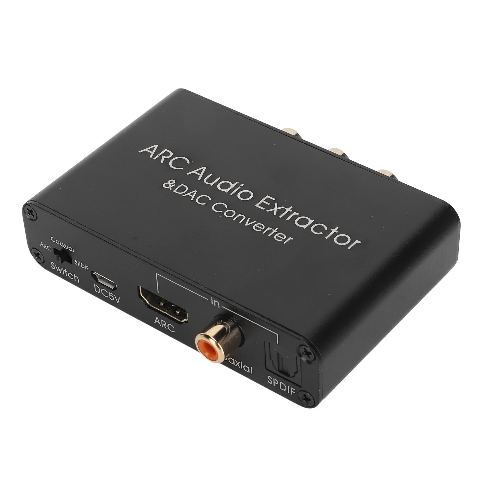 HD Output ARC Sound Extractor Multifunctional Digital Analog Converter for Home Cinema TV, Aluminum Alloy Material
