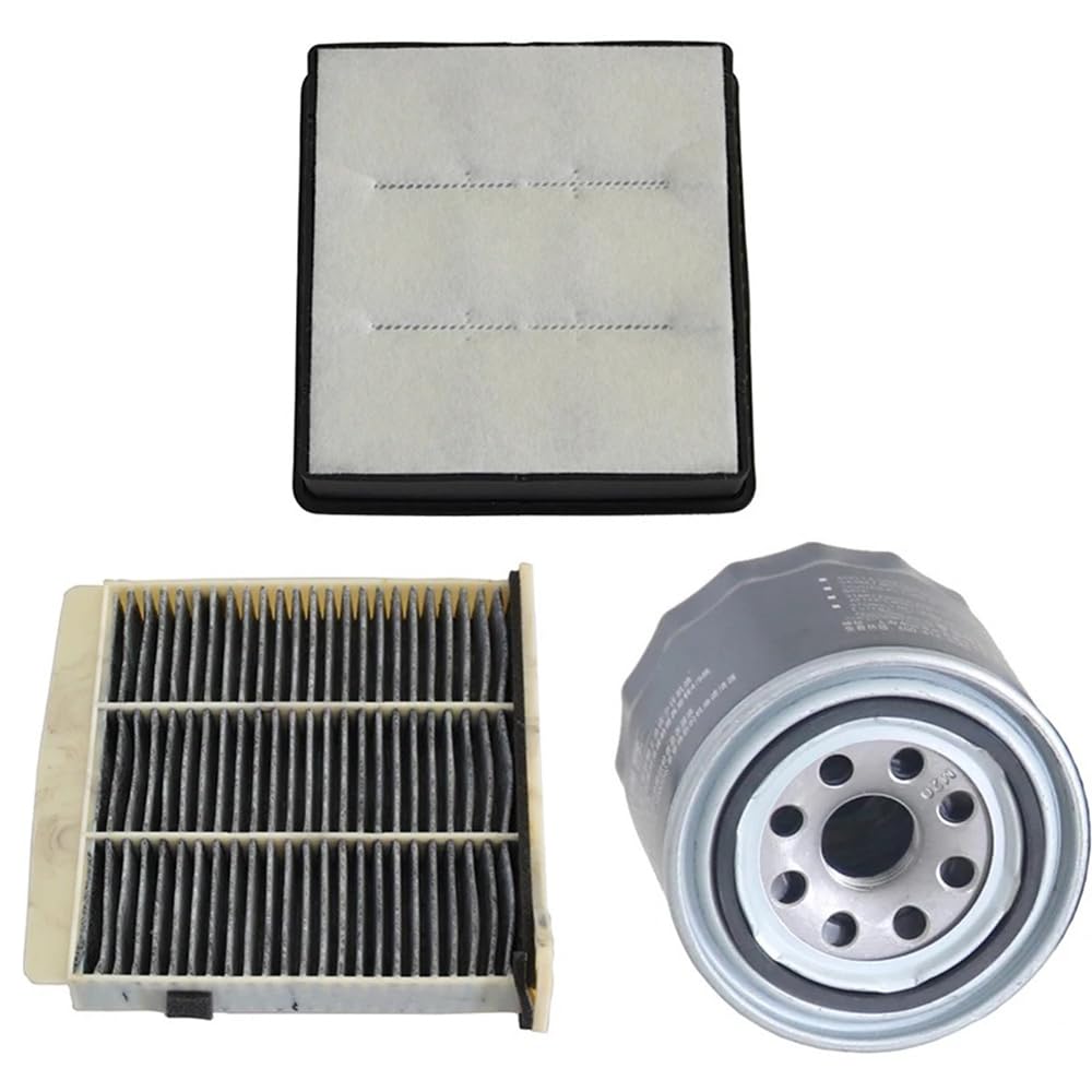 Filtr Powietrza Kabinowego dla Mitsubishi Lancer EVO 2000-2006, 23,1x22,8x7,4cm 3 szt. Filtr powietrza samochodowego Filtr kabinowy Filtr oleju MR373756/26300-35500
