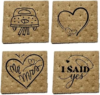 Graham Crackers | Individually Wrapped | 24 x 2 sets = 48 units | Printed designs | Ready for S'mores or Snacks (WEDDING)