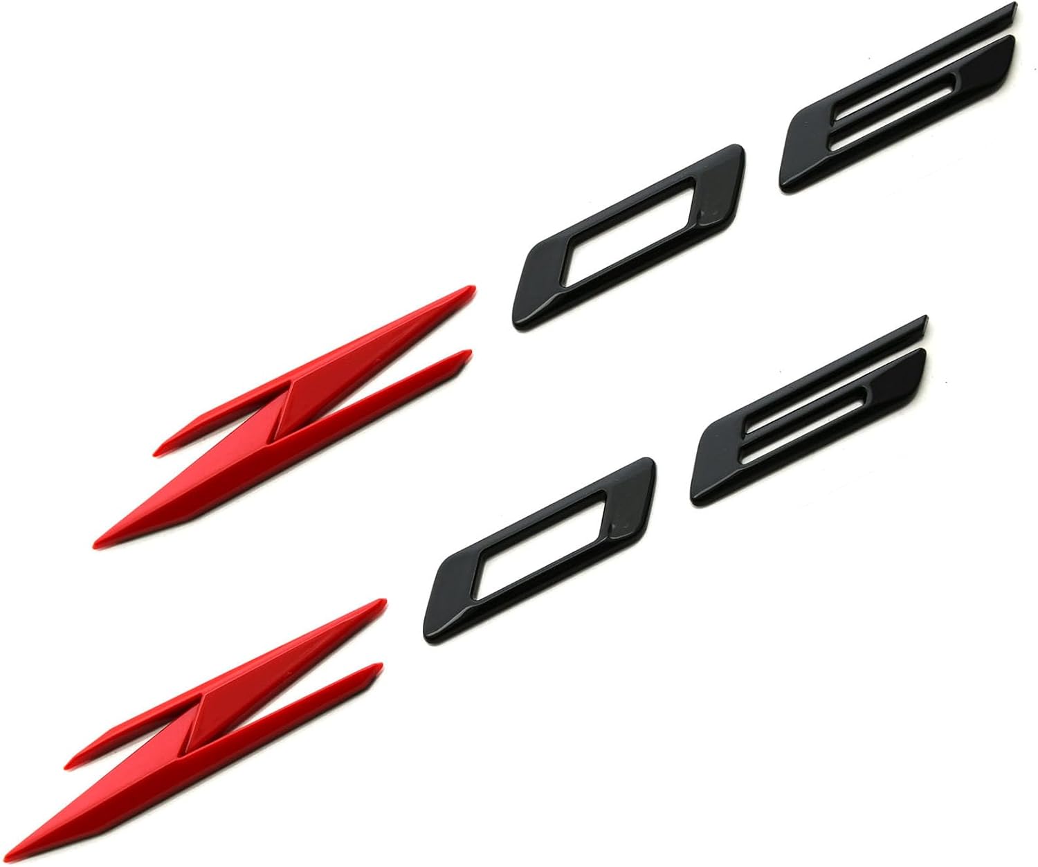 2Pcs Z06 Emblems 3D Badge Nameplate Letter Compatible with 2023-2024 C8 85623536 OEM Size (Black Red)