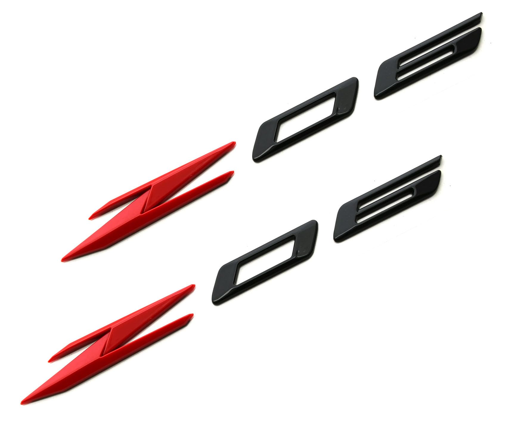 2Pcs Z06 Emblems 3D Badge Nameplate Letter Compatible with 2023-2024 C8 85623536 OEM Size (Black Red)