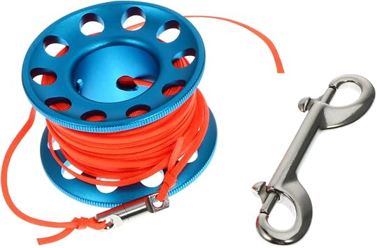 DECHOUS 1Set Lightweight Diving Spool Reel with Durable Guide Line Finger Reel for Underwater Diving Convenient Scuba Diving Accessory with Sturdy Snap Clip