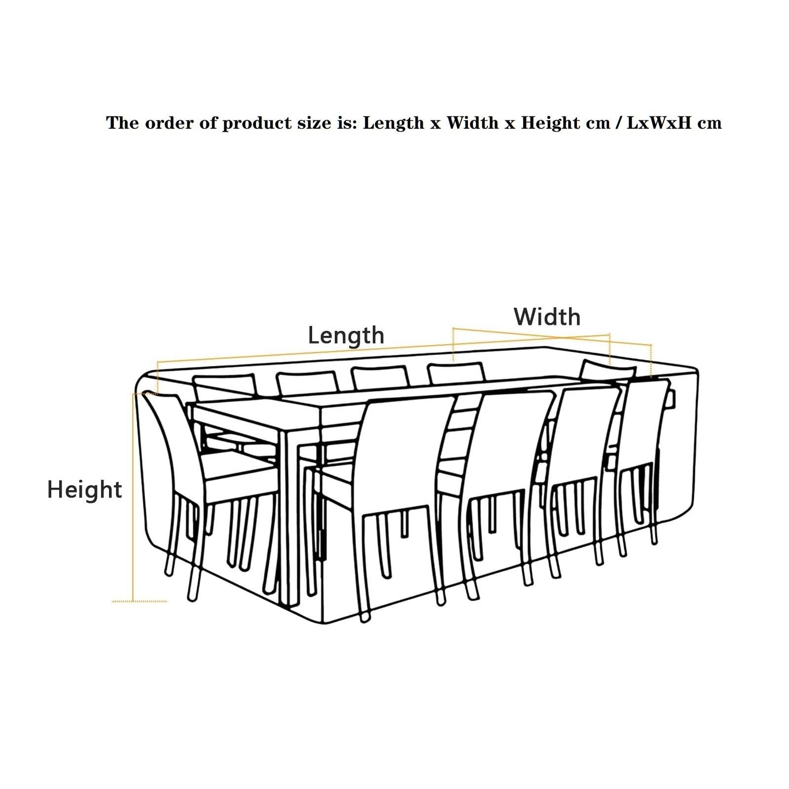 Gartenmöbel Abdeckplane – 285x100x85 Cm, Wasserdicht & UV-beständig, Für Terrassentische & Rattanmöbel