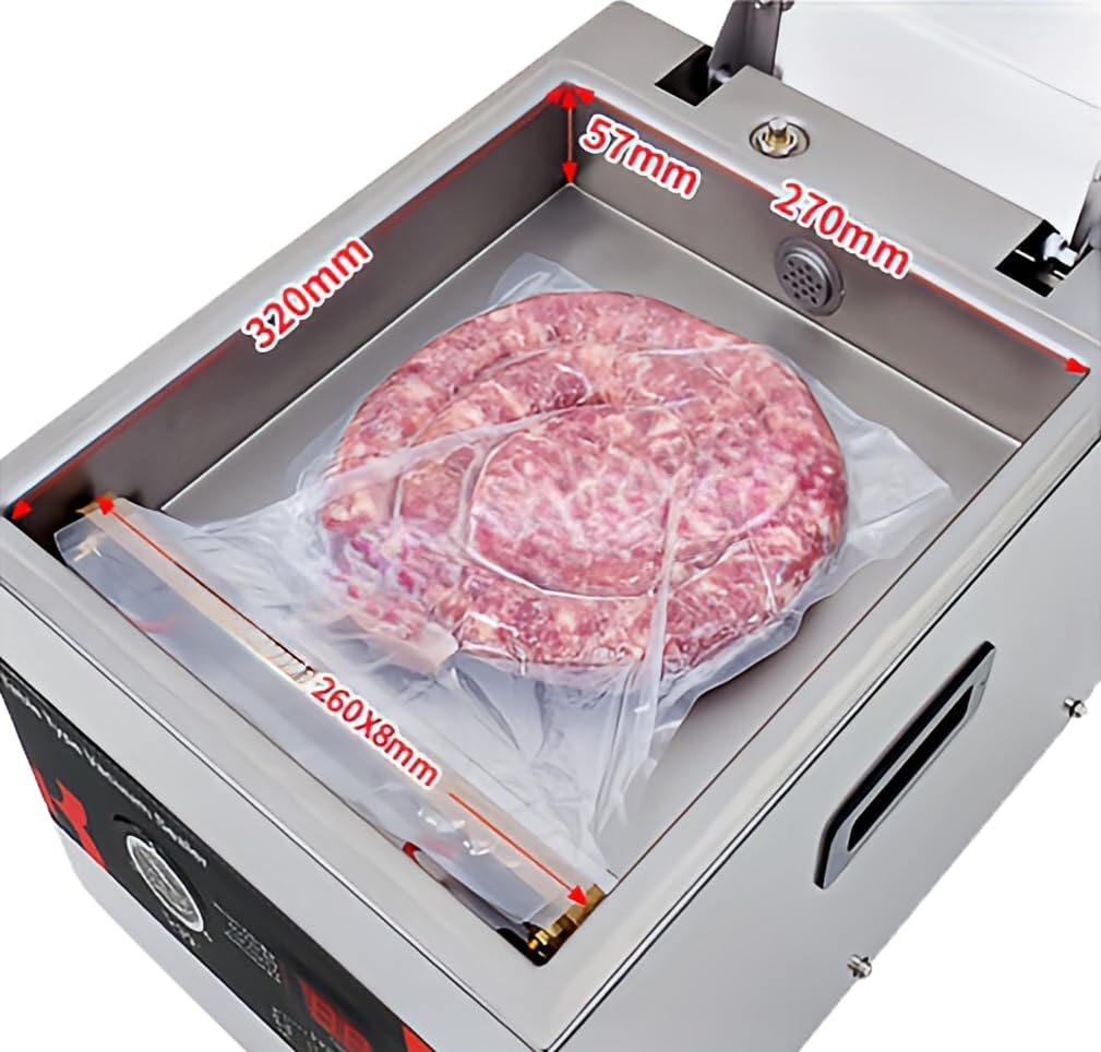 Berger & Schröter | Kammer Vakuumgerät Vakuumierer Vakuummaschine DZ-260-C Schweißnaht 71,6 Liter/Minute Unterdruckmanometer & Schweißautomatik, Silber