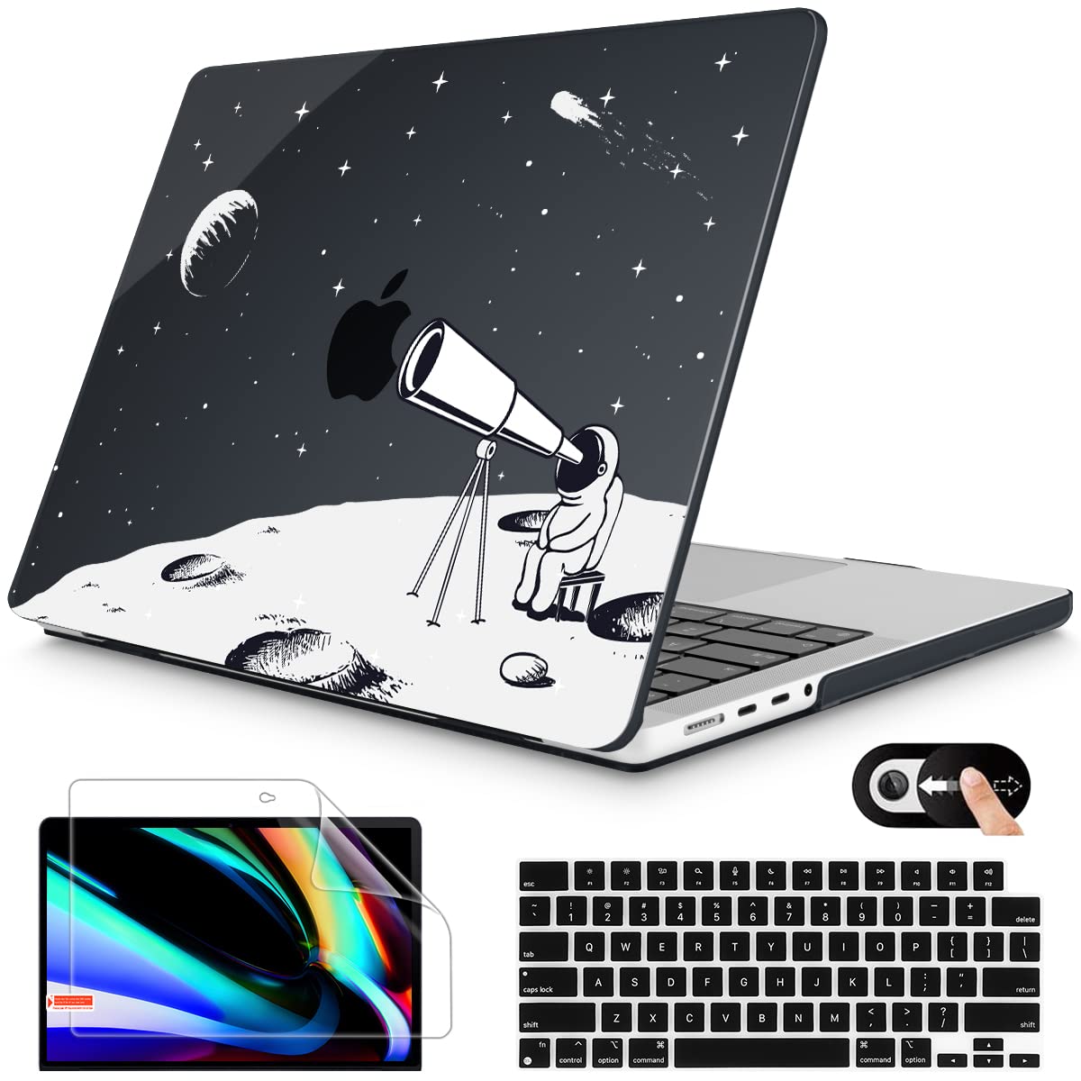 Mektron Case for MacBook Pro 14 inch 2023 2022 2021 Model M3 A2918 A2992 M2 A2779 M1A2442 Pro/Max, Plastic Hard Shell Case Cover for MacBook Pro 14" with Touch ID, Astronaut