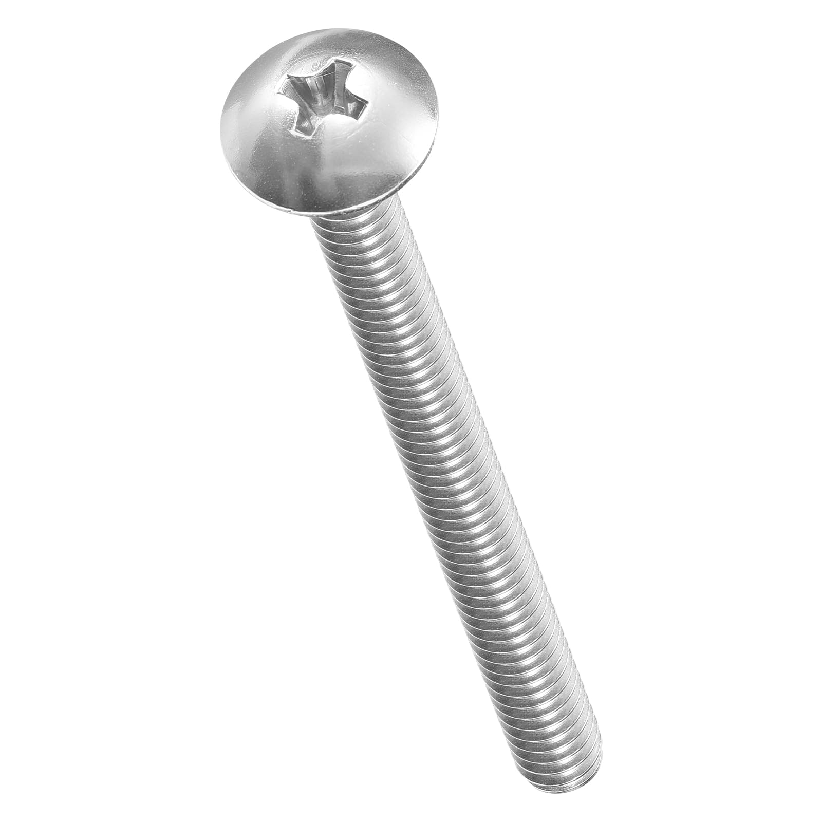METALLIXITY Machine Screws Phillips Head(#10-24x2-1/4") 25Pcs, 304 Stainless Steel Round Head Phillips Drive Furniture Bolts