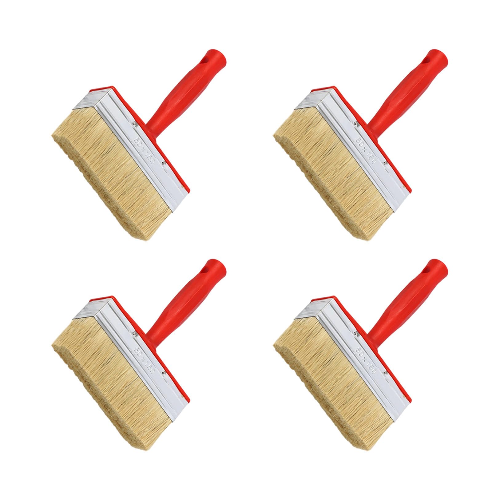 Msioytog C 4 Pack Wall And Deck Stain Brushes With Ferrules Accessory For Solvent Base Paints Wood Finishes Use Solvent Paint Brushes