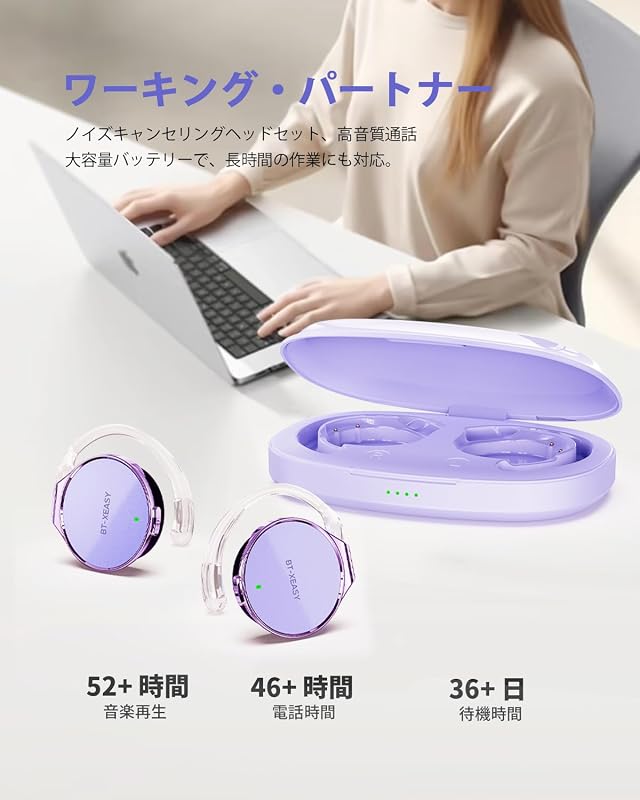 BEVCEFCC Open Ear Bluetooth 5.4 Vezeték Nélküli Fülhallgató 52 Órás Akkumulátor