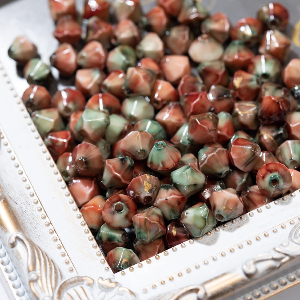 Amazon.co.jp: パールクリエイト エスニック風ビーズ 8mm 100個 両穴