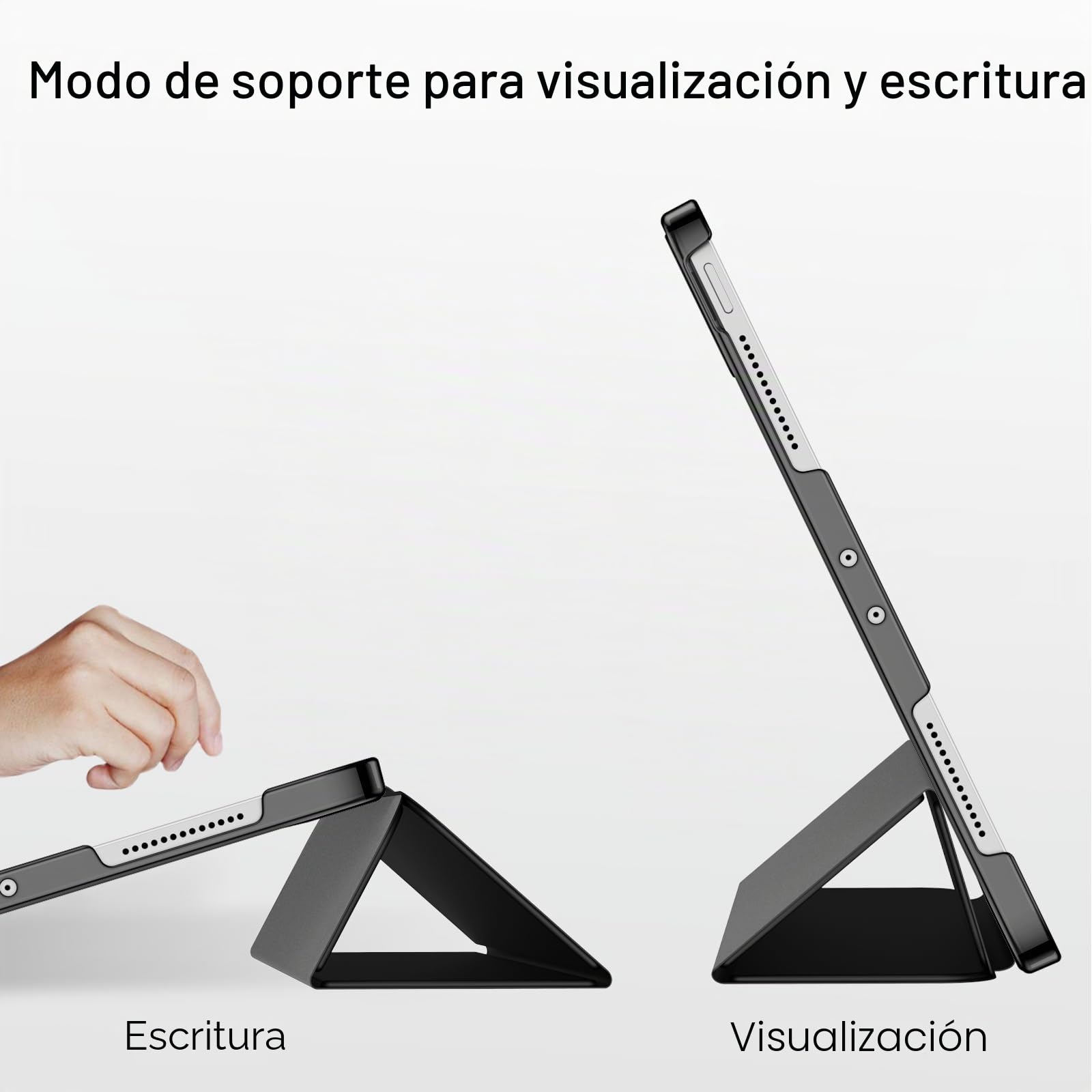 JETech Funda Solo para iPad Pro 11 Pulgadas, 2022/2021/2020/2018 Modelo, Apoyar la Función de Carga del Pencil, Smart Cover Auto-Sueño/Estela (Negro)