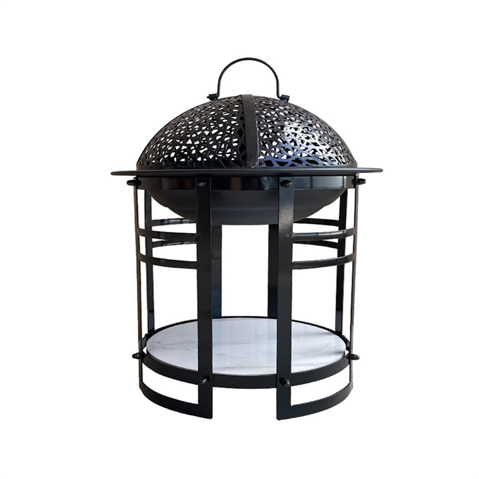 BOPIES JJFIRE Ciotola for Legna da ardere Nera, braciere for Barbecue da Giardino Riscaldatore Invernale Braciere a Carbone Camino da Campeggio (Dimensione : Large-1)