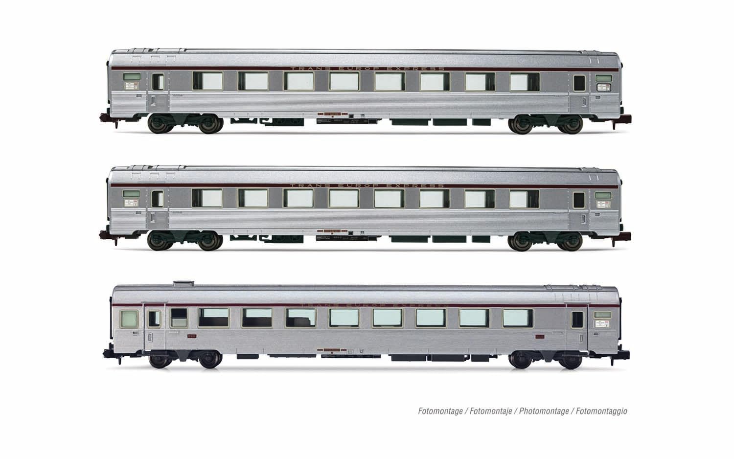 Arnold HN4498 SNCF, 3-unit set TEE "Jules Verne", ep. IV for adults and collectors, Grey