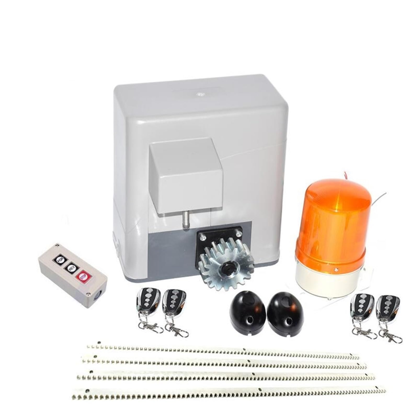 Automatic Gate Opener, 600kg Door Automatic Sliding Opener Electric Operator Wheeled Machine Safety Kit with 4m Steel Frame(Kit1)