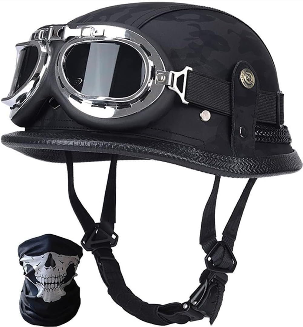 Casque Ouvert avec lunettes de protection pour scooter et moto