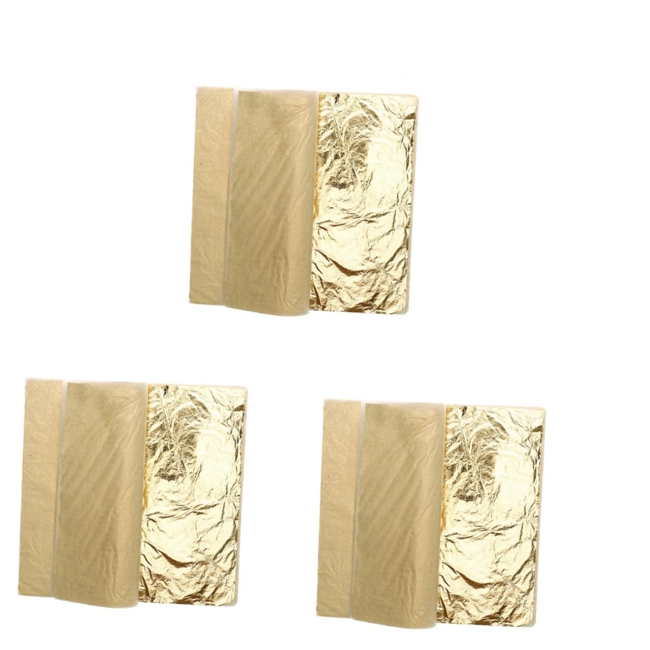 SEWACC 3sets Leaf Foil Paper 5.5 Inch Imitation Leaf Sheets for Art Projects Decor Craft Supplies Metalic Finish 100sheets*3