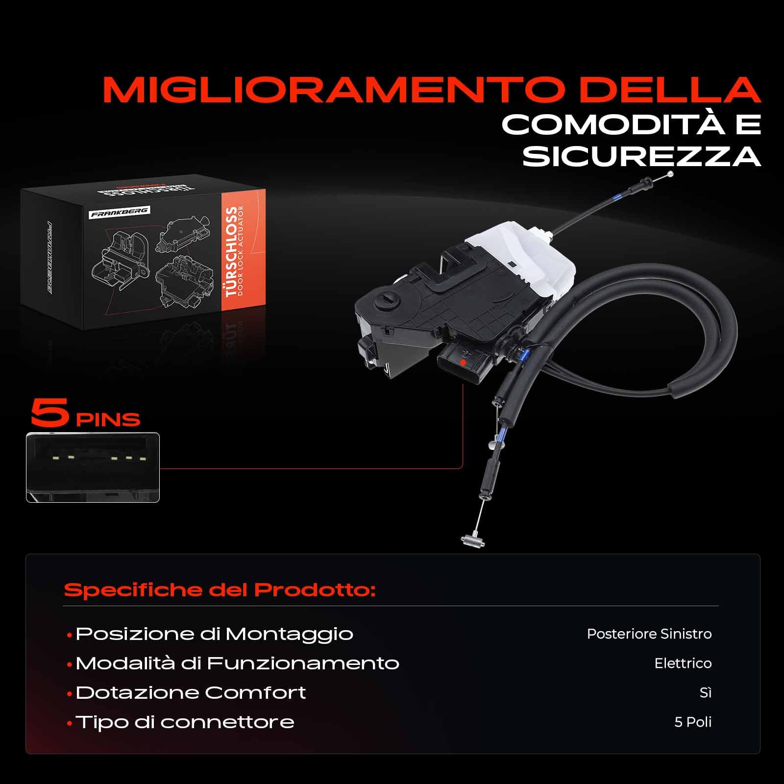 Frankberg Serratura porta serratura auto Posteriore sinistro Compatibile con Tucson TL TLE Tucson TLE Tucson TL SUV Replace# 81410-D3000