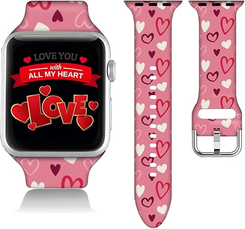 Compatible con Apple Watch de 38404142441772in para mujeres y hombres silicona suave para parejas regalos y decoraciones de repuesto para iWatch